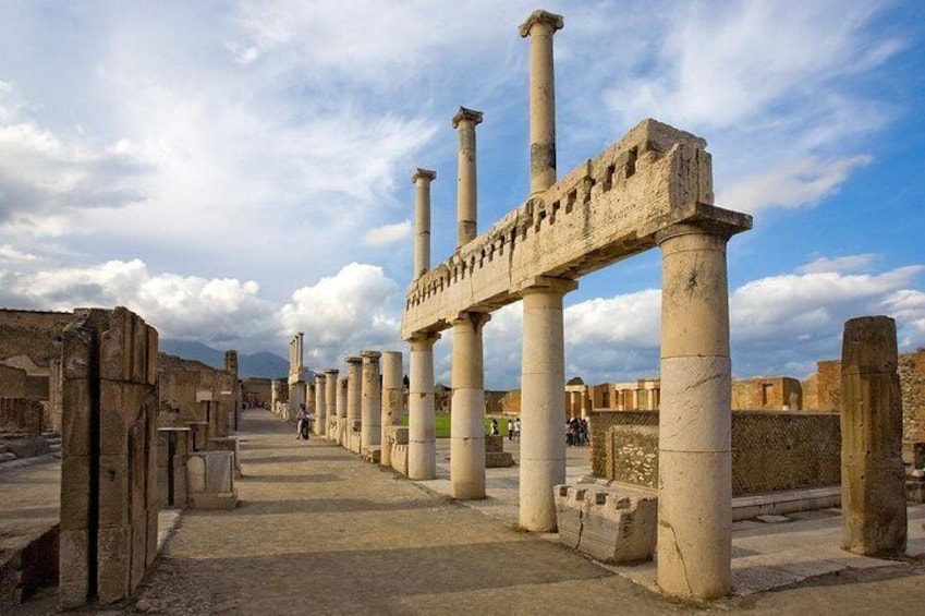 Remains of The Forum at Pompeii, Italy