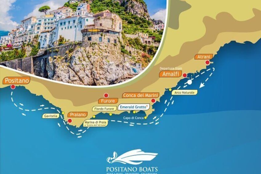 Small Group Amalfi Coast Boat Day Tour from Positano