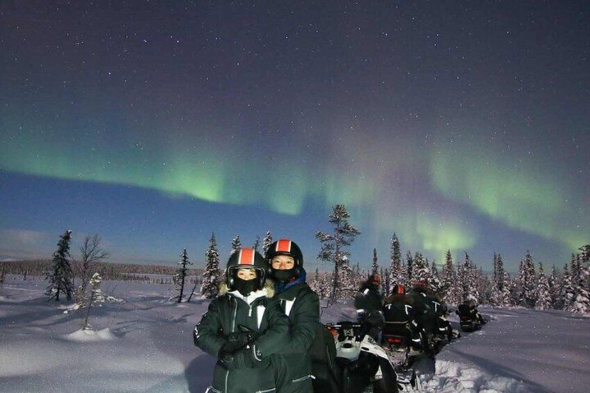 Snowmobile Aurora Expedition with dinner