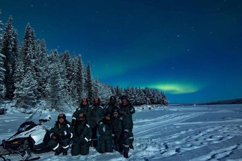 Snowmobile Aurora Expedition with dinner