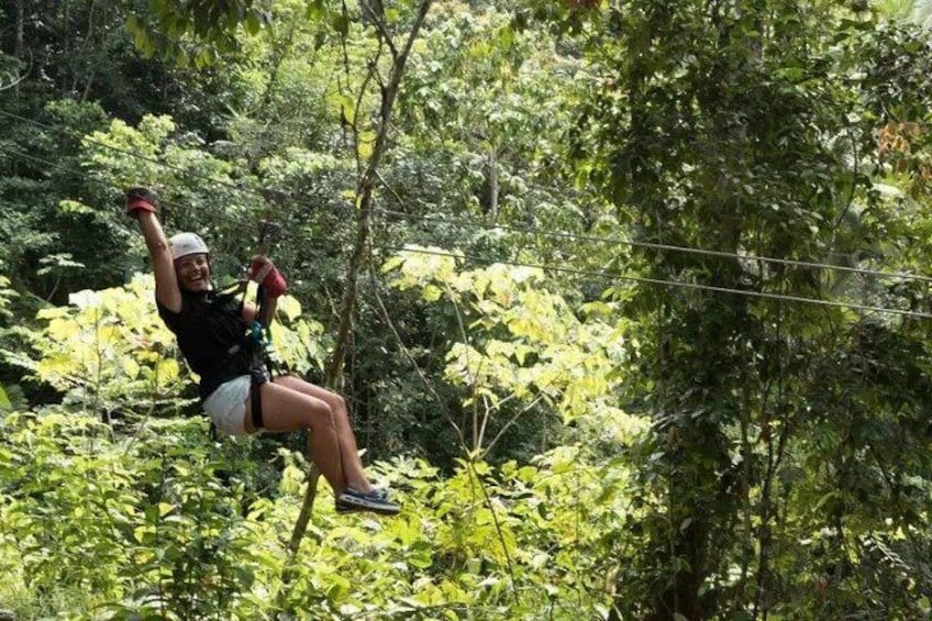 Zipping through the trees!