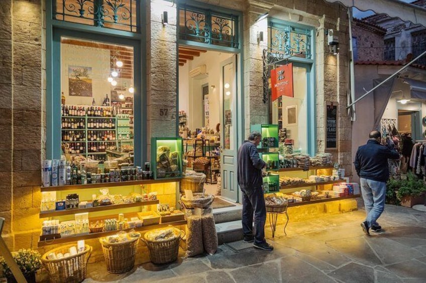 The island of Egina is a great place to shop for traditional wares and Greek delicacies at the local stores.