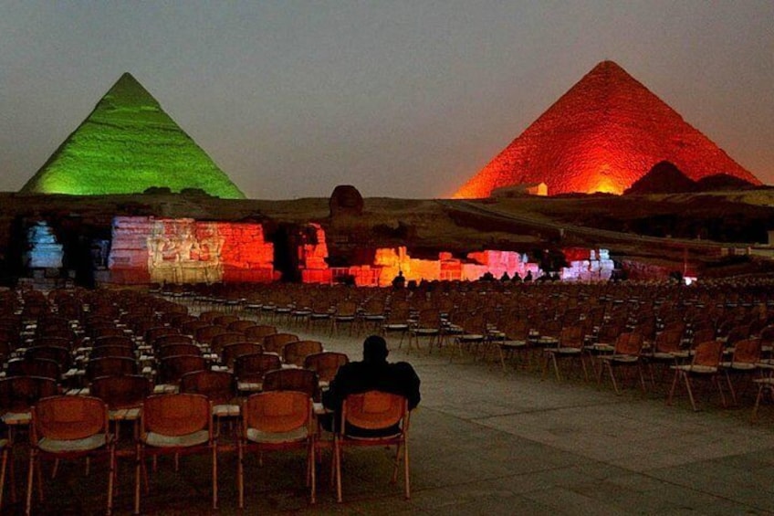 Giza Pyramids Sound and Light Show from Hotel in Giza