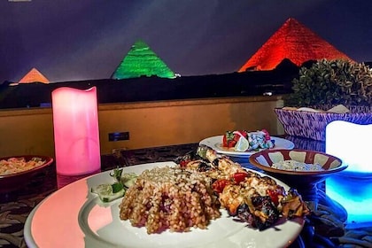 Sound and light show with Dinner with Pyramids view Roof Top Restaurant