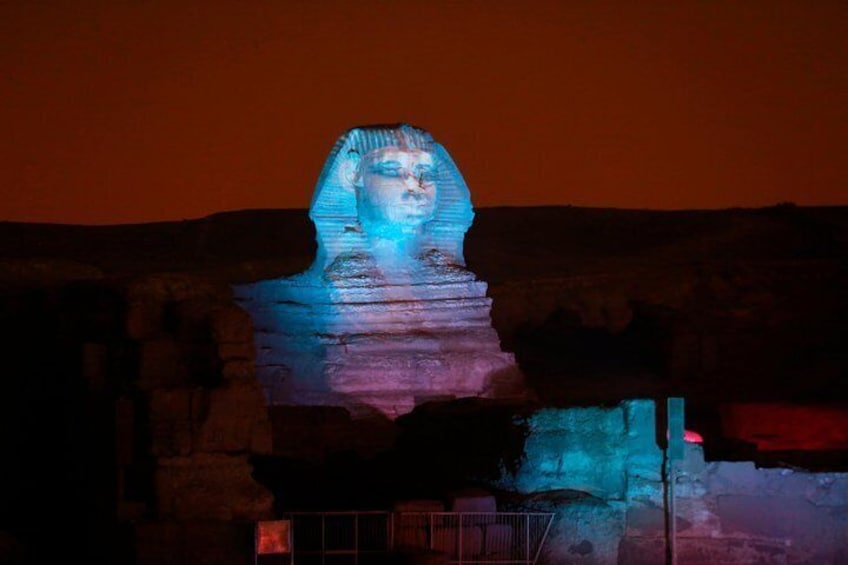 Giza Pyramids Sound and Light Show from Hotel in Giza