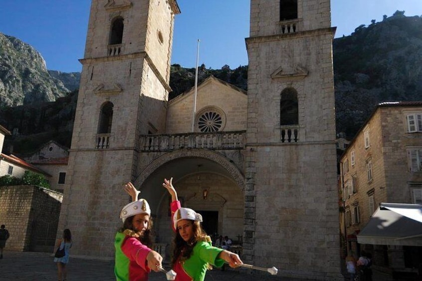 Photo stop in front of Kotor's Cathedral