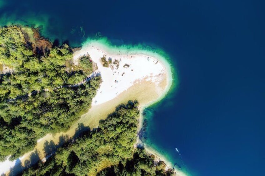 Sandy beach at Ukanc - Bohinj