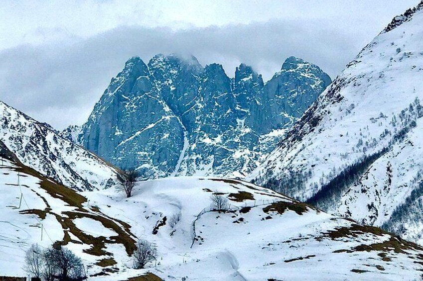 Chaukhi Mountains, view from village Juta
