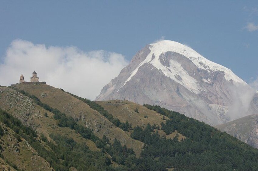 Gergeti Trinity Church and Kazbegi Glacier