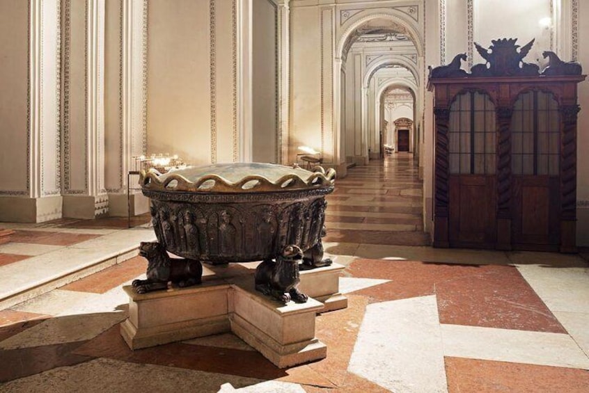 the baptist place of Mozart in the Dom of Salzburg