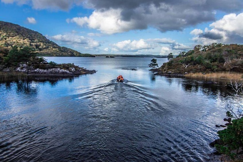 Long Rang River on Lakes of Killarney while on the Gap of Dunloe Tour.