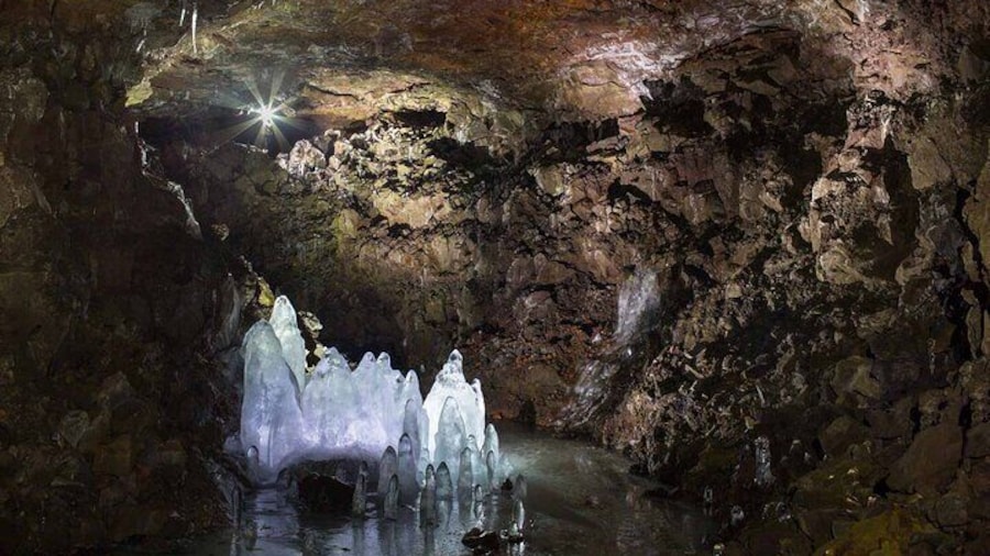 Ice Cave Lofthellir exploration - A permafrost Cave inside a magma tunnel.