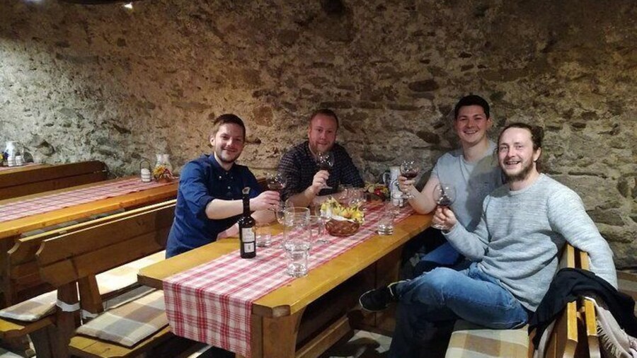 Wine tasting in old cellar