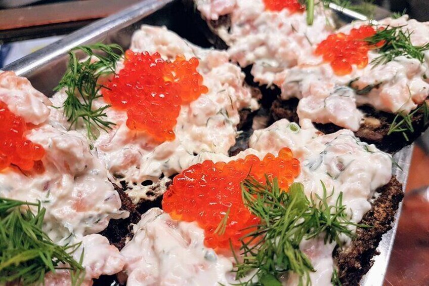 Skagen bread with shrimps