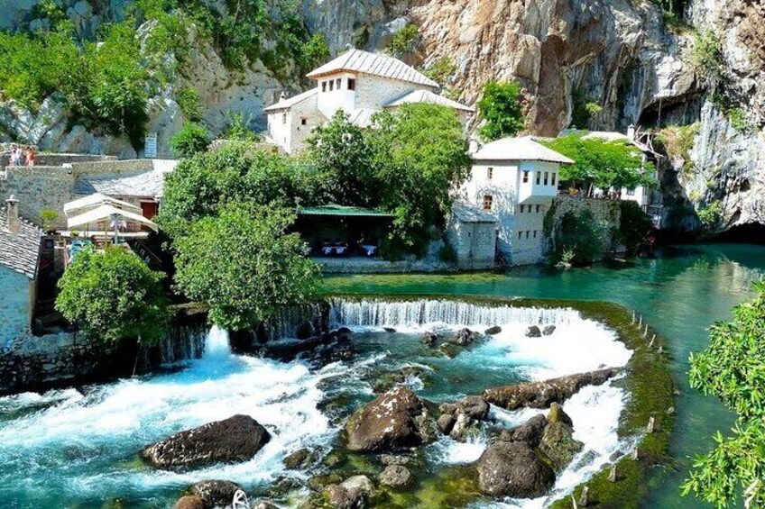 Blagaj Derwish monastery and source of river Buna