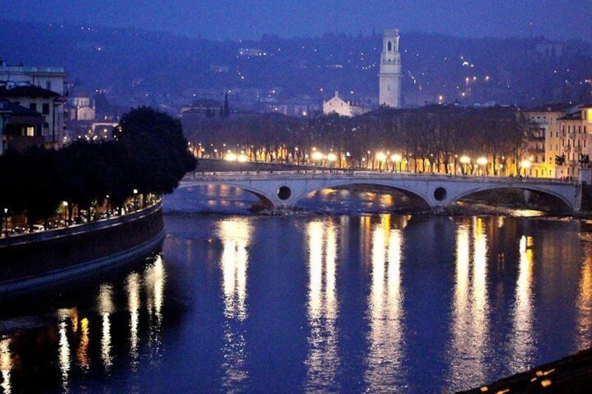 The River Adige by night