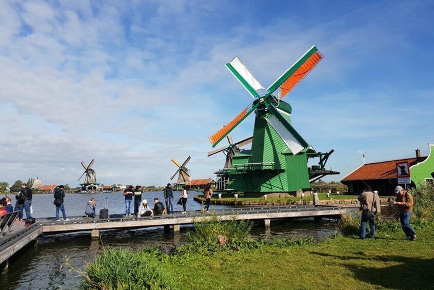 Zaanse Schans Windmills demonstrates 18th/19th-century typical Dutch village