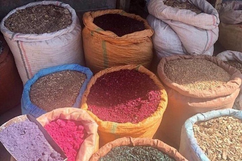 The display of a spice shop at the Spice Market in Merkato, the largest open air market in Africa