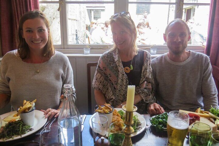 Guests enjoying their lunch in a historic pub