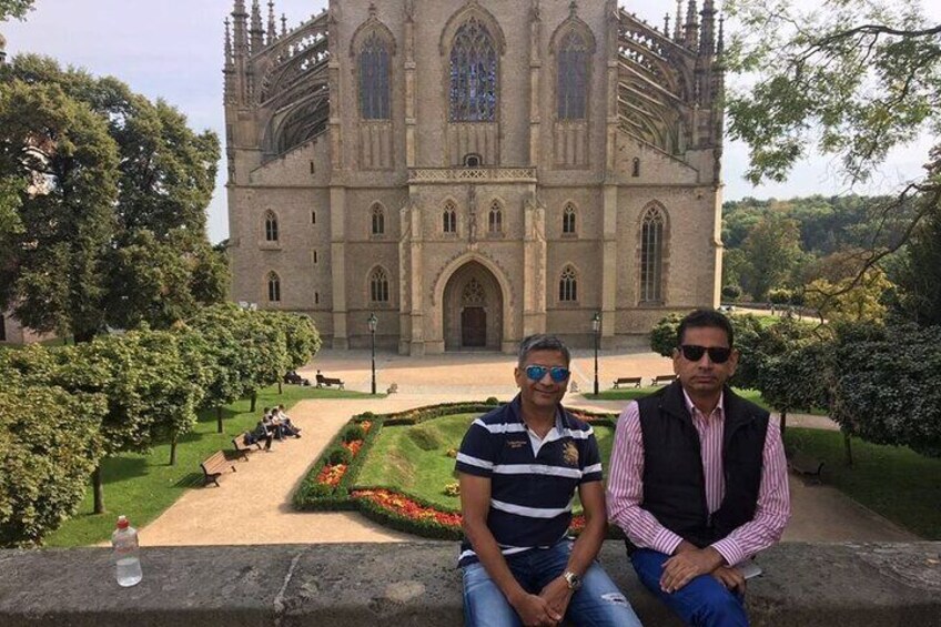 My clients in front of St.Barbara´s Cathedral