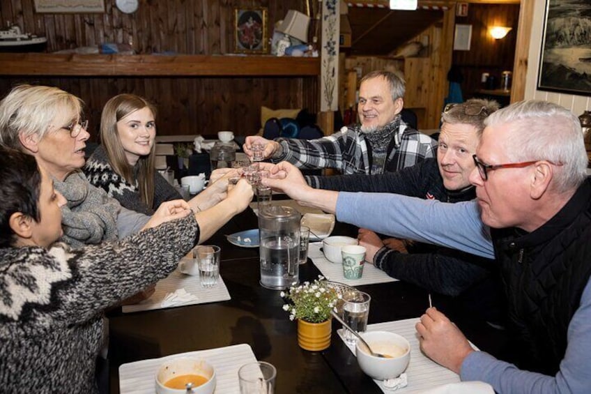 Skál or cheers after a great Private Reykjavik Food Tour