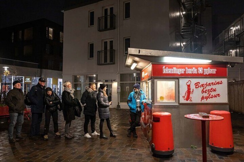 The famous one and only Hot Dog stand in Reykjavik City, waiting in the queue is definitely worth it!