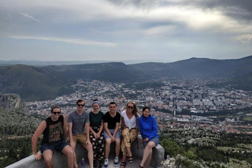 Show item 3 of 17. Last stop is located on a hill above Mostar. Here you can see a fabulous daylight view of the town.