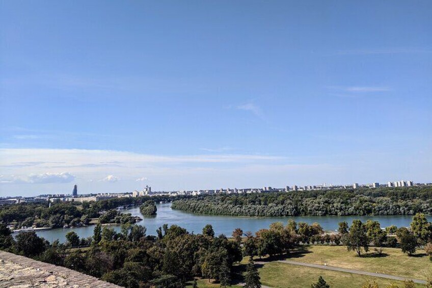 The confluence of the rivers Sava and Danube