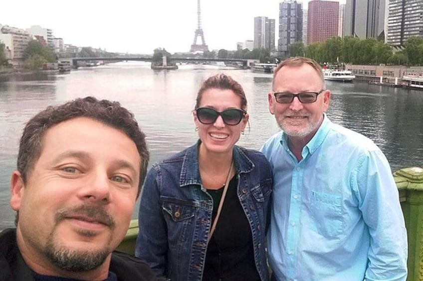 selfie of couple with tour guide