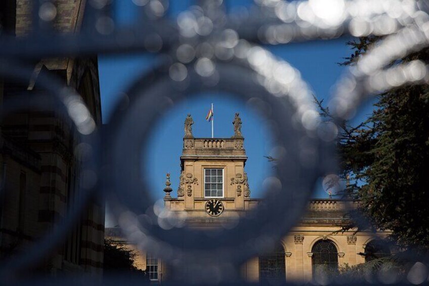 Peering into one of the many colleges at Oxford