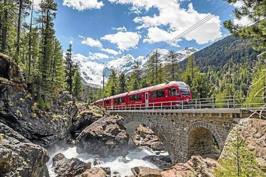 Tour Bernina Red Train And St Moritz