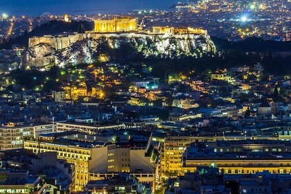 Atenas por la noche: visita guiada privada de 4 horas.