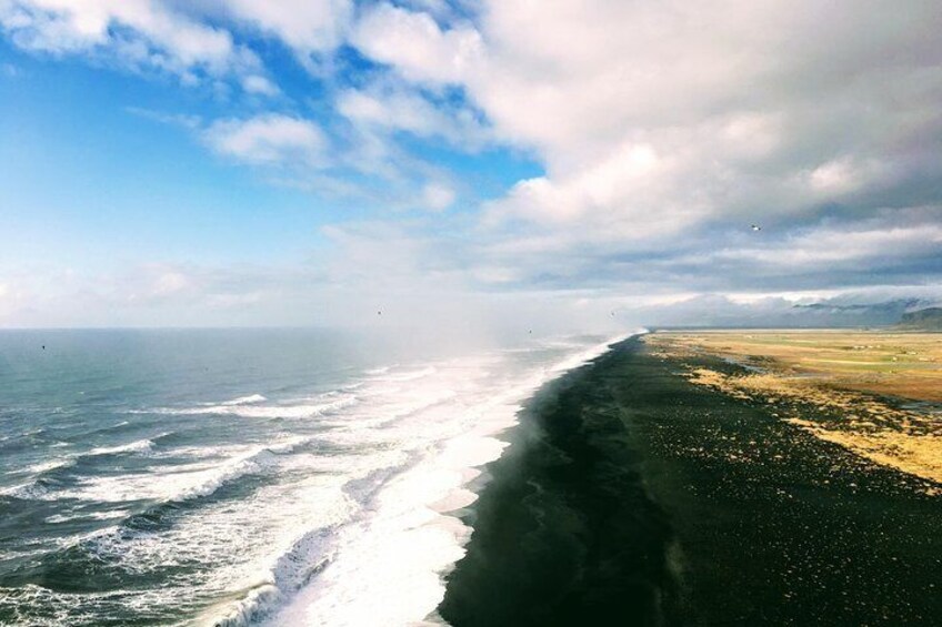 Aerial view of Reynisfjara