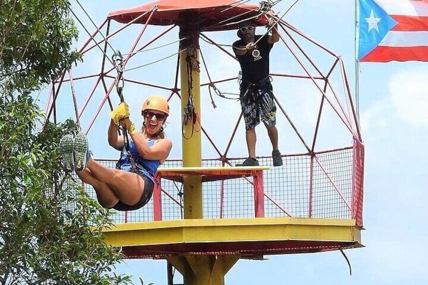 Rainforest Zipline in the El Yunque Foothills 