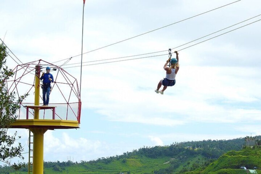 Rainforest Zipline in the El Yunque Foothills from San Juan