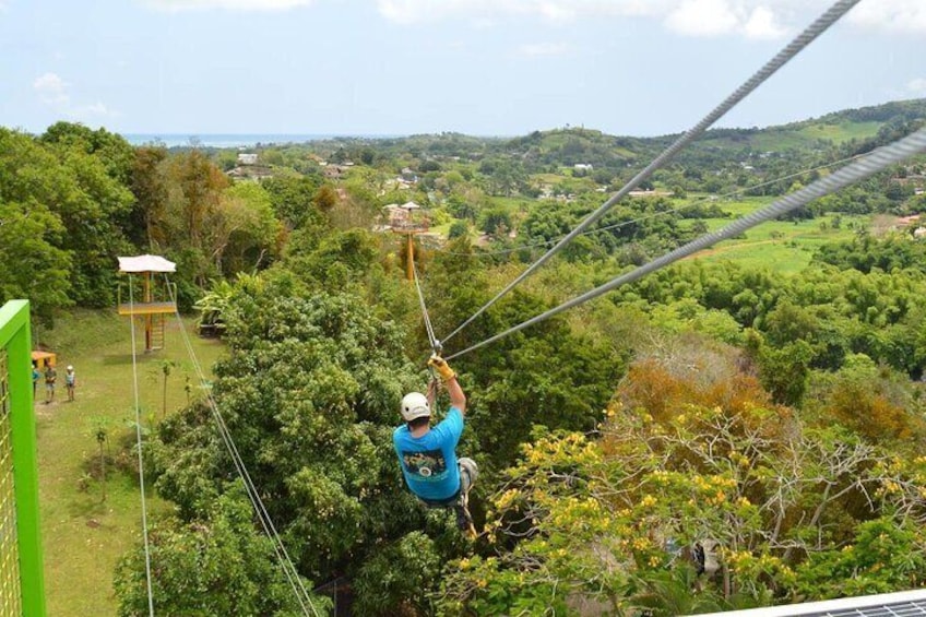 Rainforest Zipline in the El Yunque Foothills from San Juan