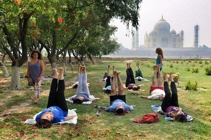One Hour Yoga Session with view of the beautiful Taj Mahal