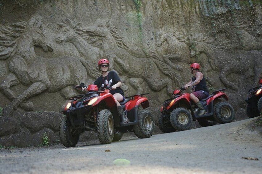 Bali Quad Bike Pass by Waterfall Gorilla Cave Private Transfer All-Inclusive