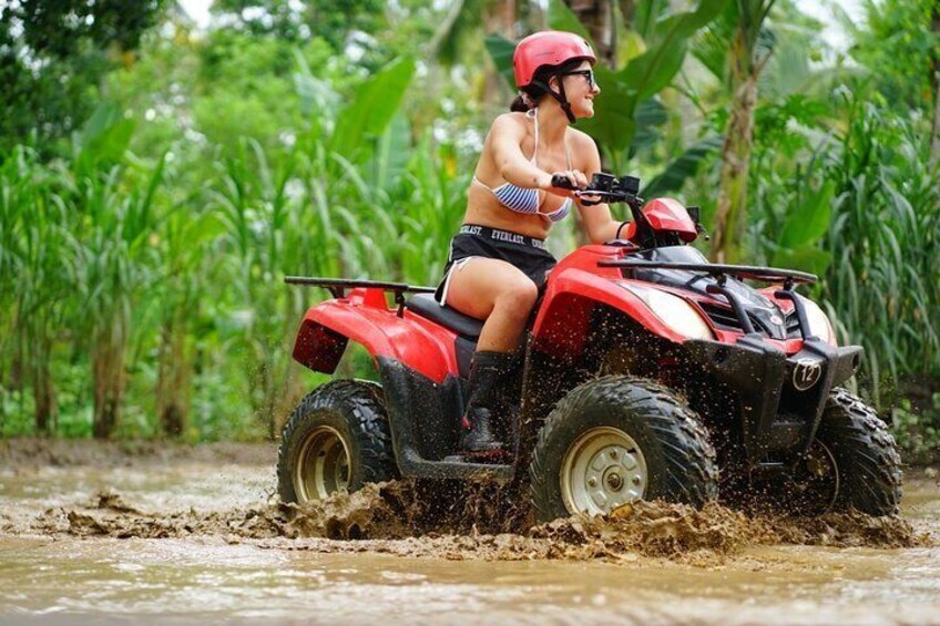 Bali Quad Bike Pass by Waterfall Gorilla Cave Private Transfer All-Inclusive