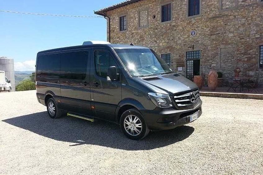 van at the winery