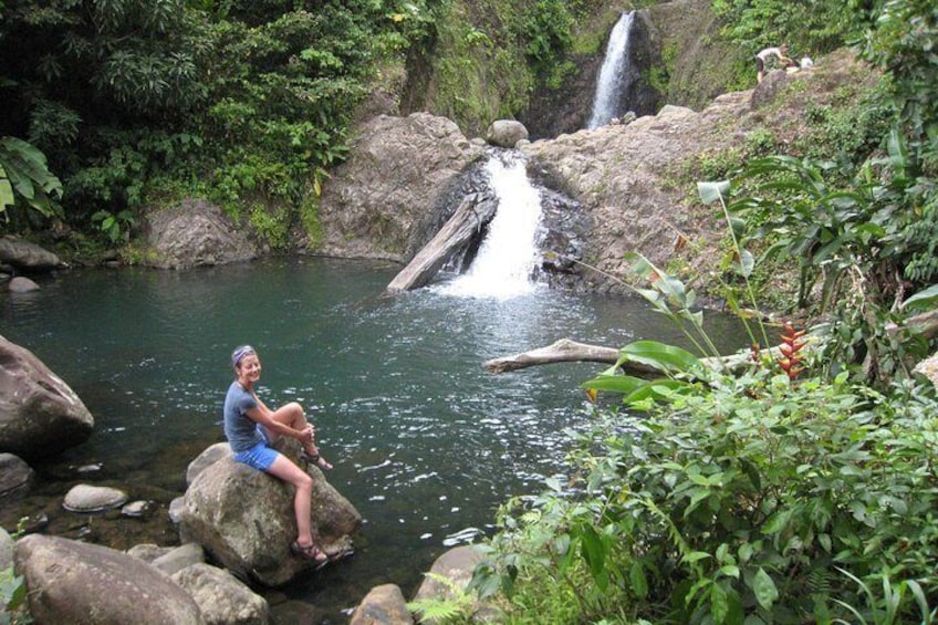 Enjoying the waterfall 