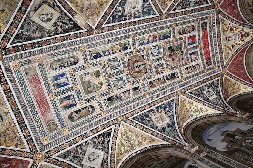 the ceiling in the Piccolomini Library, Duomo