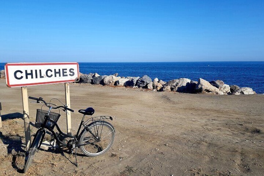 Chilches beach is approximately 20 km east of Malaga