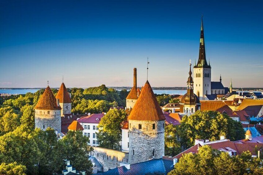 View of the Old Town towers of Tallinn