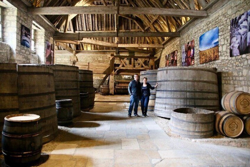 The remarkable vats and huges wine presses at Clos de Vougeot