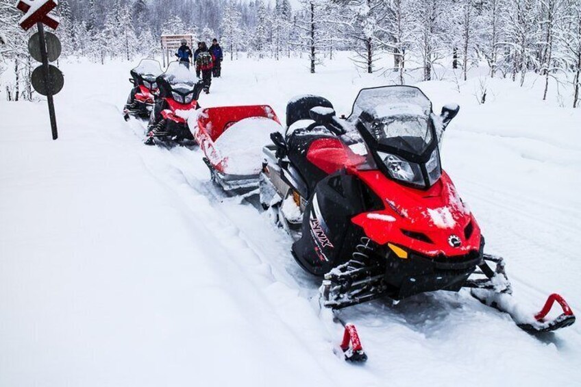 Northern Lights Snowmobile Sleigh Ride from Kemi - Tornio