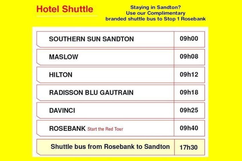 Free Hotel Shuttle