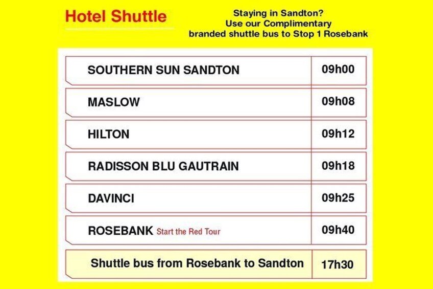 Free Hotel Shuttle