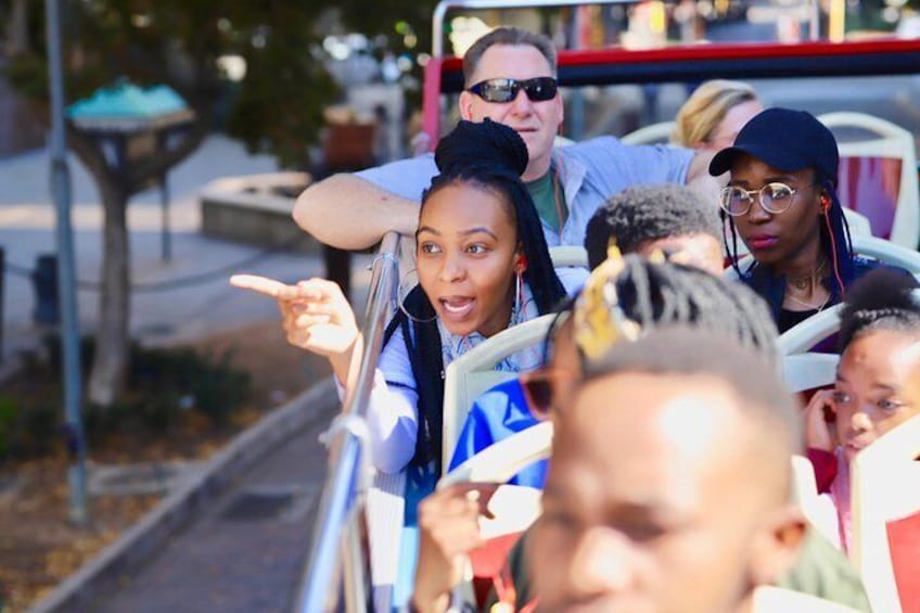 Happy travellers on tour
