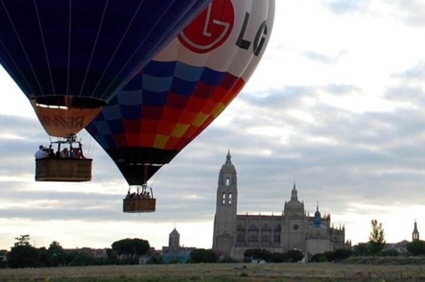 Hot-air balloon launch in Segovia